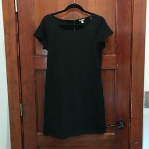 Black flower print mini dress